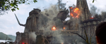 Maz's castle is destroyed during the Battle of Takodana.