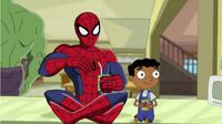 Baljeet with Spider-Man