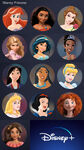 The 12 official Princesses Disney+'s icons (with Elena)