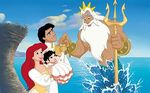 King Triton with Eric, Ariel, and baby Melody.