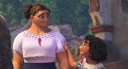 Luisa is moved when Mirabel tells her that she is worth more than her magical gift.