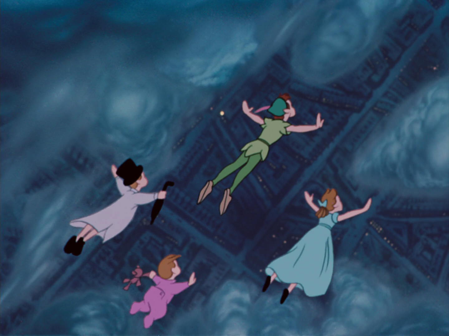 cartoon peter pan flying