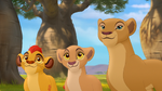 Kion with his mother and sister