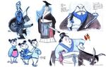 Concept art of various characters