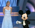 Jennifer Garner with Mickey Mouse.