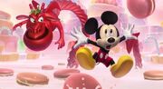 Licorice Dragon chasing Mickey in Castle of Illusion