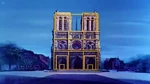 Notre Dame cameo in Donald in Mathmagic Land, adorned with golden rectangles