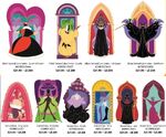 Disney Villains stain glass pin set