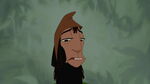 Kuzco lowers his head in despair.