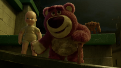 Lotso confronting Andy's toys