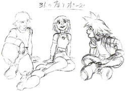 Sora, Kairi, and Riku (Concept Art)