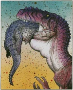 Alioramus poster drawn by William Stout