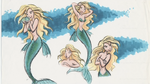 Early concept of Ariel with blonde hair 3.
