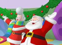 Santa with Mrs. Claus in Mickey Mouse Clubhouse.