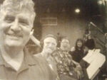 Grey DeLisle, Maurice LaMarche, Rob Paulsen and Corey Burton behind the recording booth.