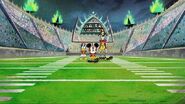 Mickey Donald Goofy in the stadium