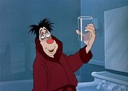 Goofy taking cold pill