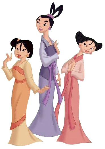 Images of Ting-Ting, Su, and Mei from Mulan II. 