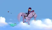 Sofia buscando a Clover volando en Minimus