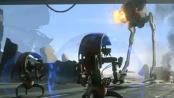 The Battle Droids fight the Imperials.