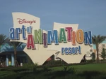 Sign at the entrance to the Art of Animation Resort