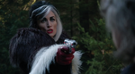 Cruella with a gun at Rumplestiltskin