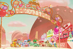 The Sugar Rush racers at the starting line in the Big Golden Book