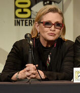 Carrie Fisher attending the 2015 San Diego Comic Con.