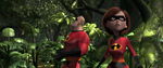 Mr. Incredible and Elastigirl hear explosives