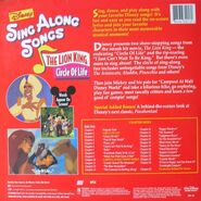 The 1994 laserdisc release, with Disney's Sing-Along Songs: Circle of Life (back)