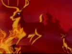 Bambi and his father flee from the wildfires