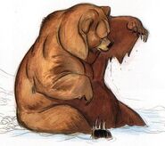 Concept art of Grizz, the character that would be retooled into Tug.