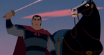 Shang unsheathes Mulan's sword