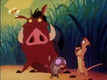 The tarsier warning Timon and Pumbaa about Simba