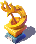 D-golden trident trophy