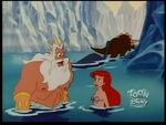 Ariel and Triton at the surface with the dinosaurs finding their home