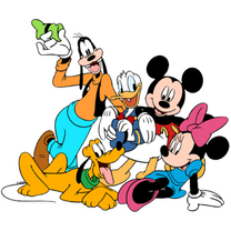 Minnie, Mickey, Donald, Goofy y Pluto.