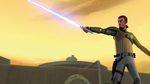 Kanan enciende su sable de luz