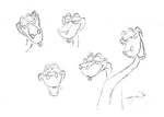 Kaa sketches by Milt Kahl.