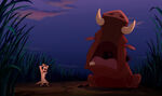 Timon and Pumbaa's first meeting. What a scare!