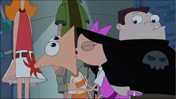 Phineas and Isabella kissing