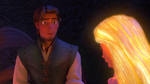 Flynn surprised seeing Rapunzel's hair glowing