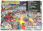 The Gummi Bears and Spider-Man on a print ad for NBC's Saturday Morning lineup in 1985.