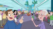 Phineas and Ferb along with their friends spread the word of aglets in the mall.
