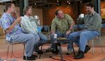 John Lasseter with Pete Docter, Andrew Stanton, and the late Joe Ranft discuss the legacy of Toy Story in February 2005.