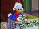 Scrooge's favorite hobby: counting money