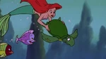 Ariel holding on a turtle