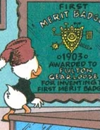 The first merit badge invented by Fulton