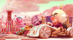 Concept art of King Candy in the racing line-up