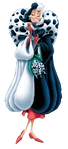 Cruella De Vil render.png (804 KB) Cruella wearing a black and white dalmatian coat